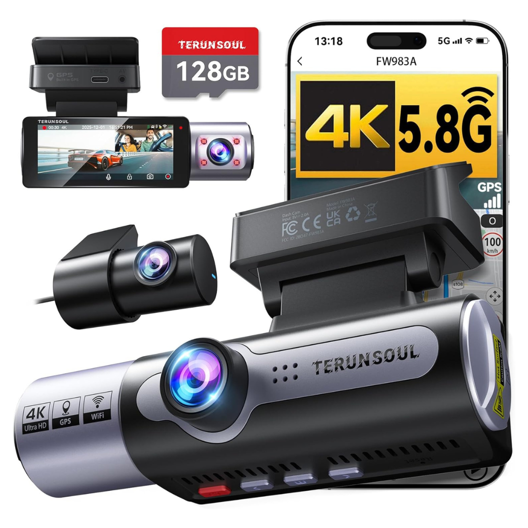 TERUNSOUl 4K Dash Cam Front And Rear