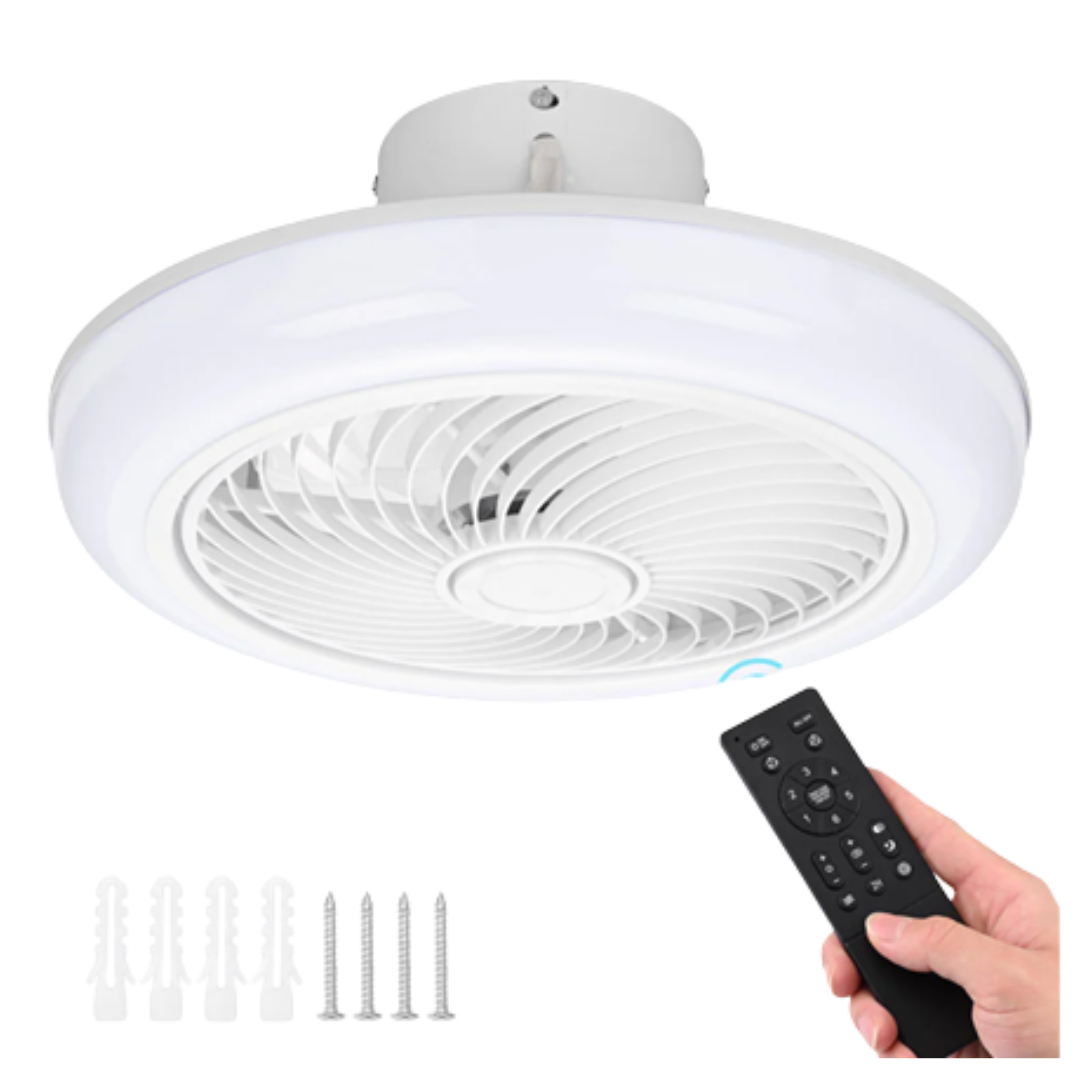 18" Yescom Enclosed Ceiling Fan With Light Remote APP Control