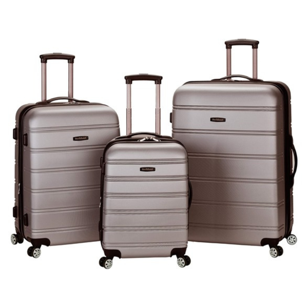3-Piece Rockland Melbourne Hardside Expandable Luggage Set (Silver)