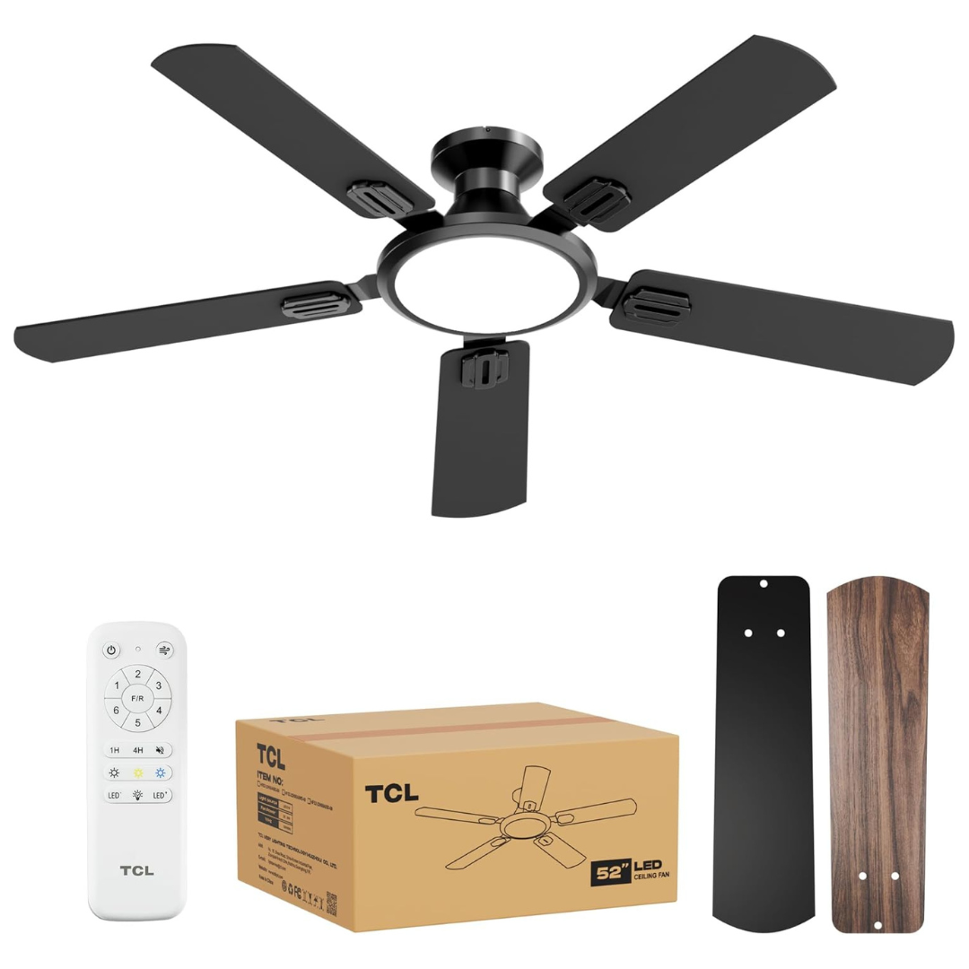 TCL 52" Low Profile Ceiling Fan With Light