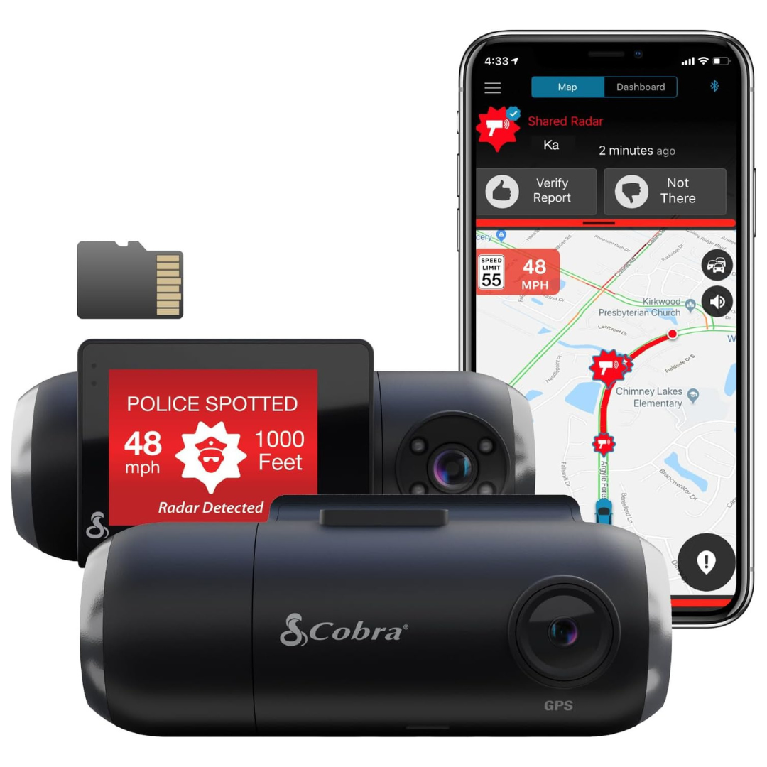 Cobra 1080P Full HD WiFi & GPS Front & Cabin View Dash Cam