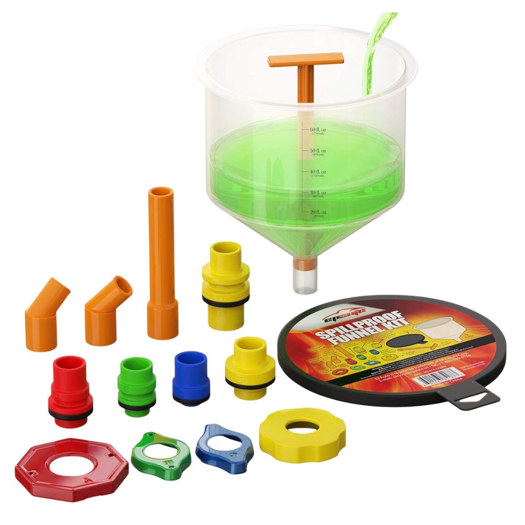 EPAuto Spill Proof Radiator Coolant Filling Funnel Kit