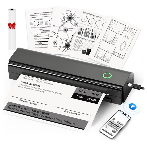 Anycash Portable Wireless Inkless Mobile Thermal Printer