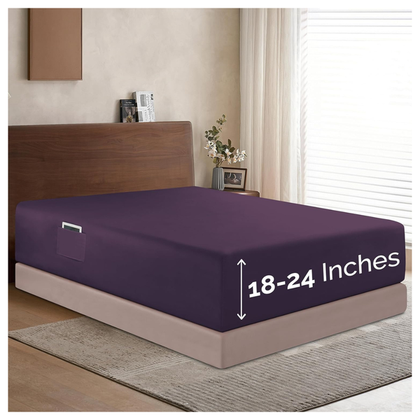 18-24" Deep Extra-Deep Pocket Single Fitted Sheet