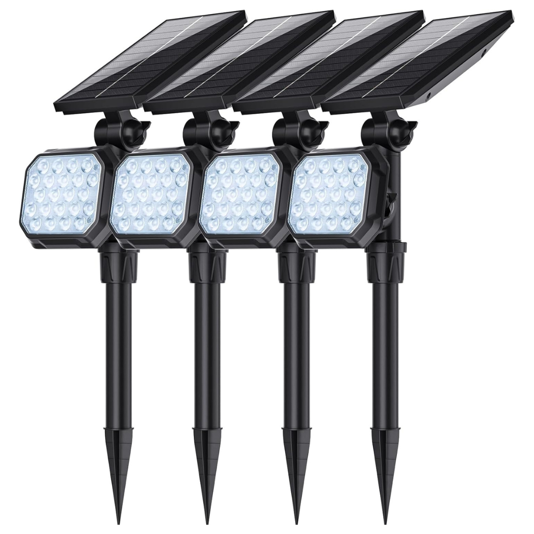 4-Pack Outdoor Waterproof Solar Landscape Spot Lights