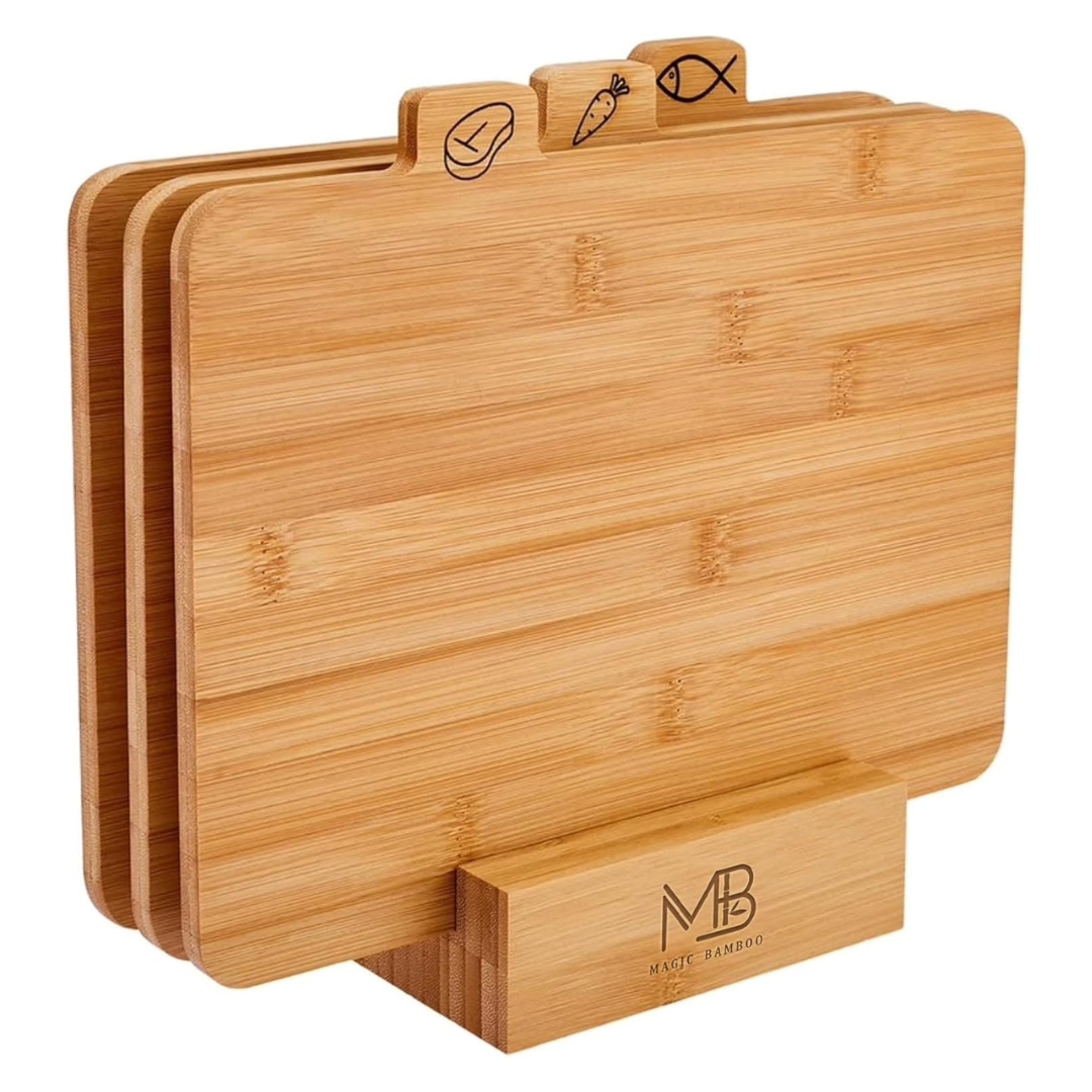3-Piece Premium Bamboo Cutting Board Set