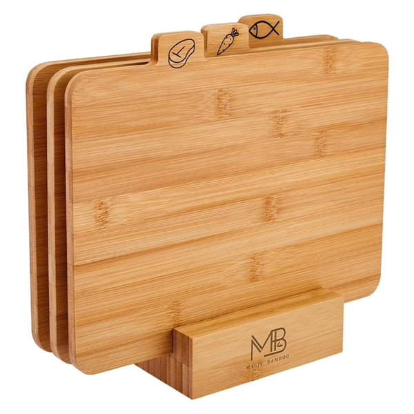 3-Piece Premium Bamboo Cutting Board Set