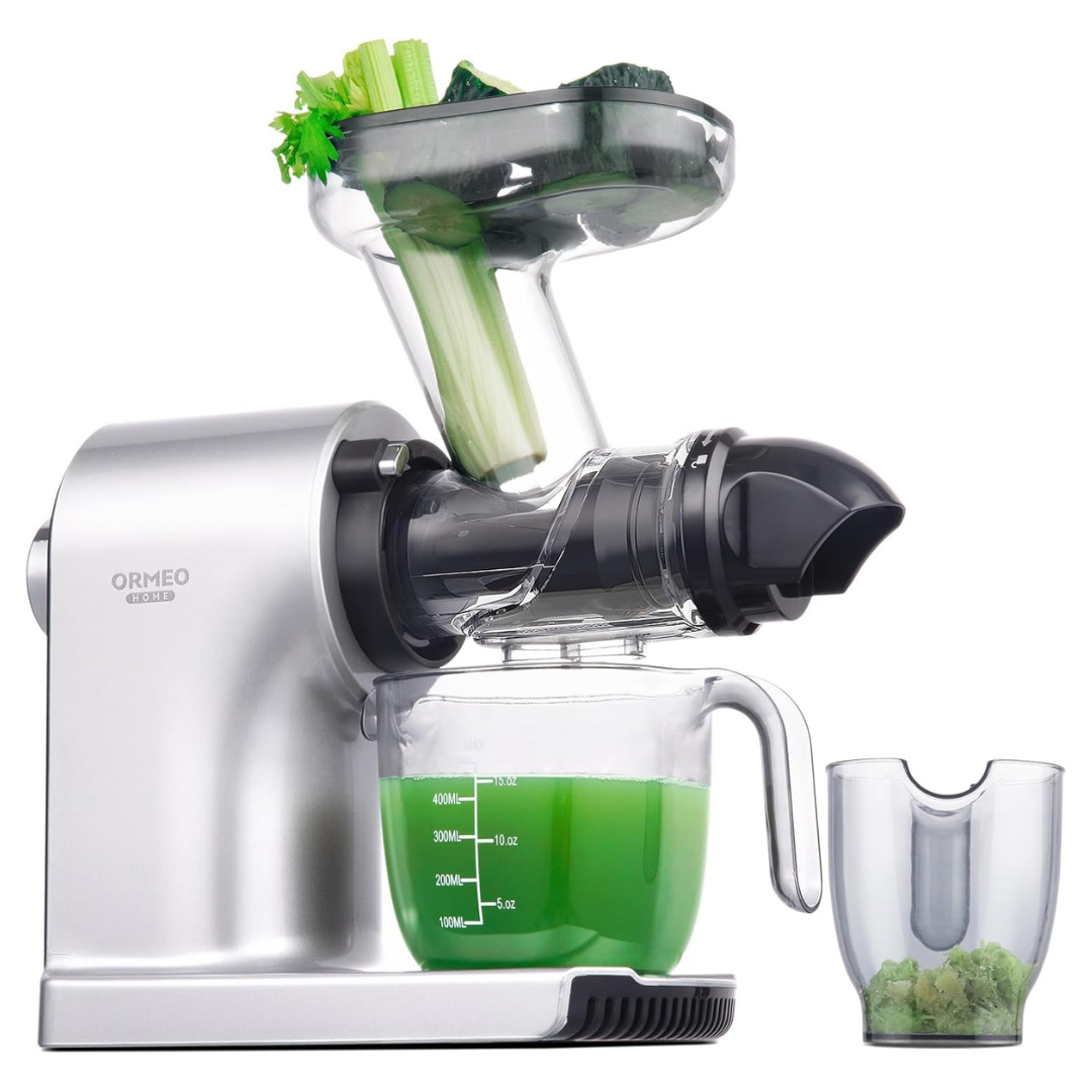 Ormeo Home Cold Press Juicers Machines W/ 3.60"Large Feed Chute
