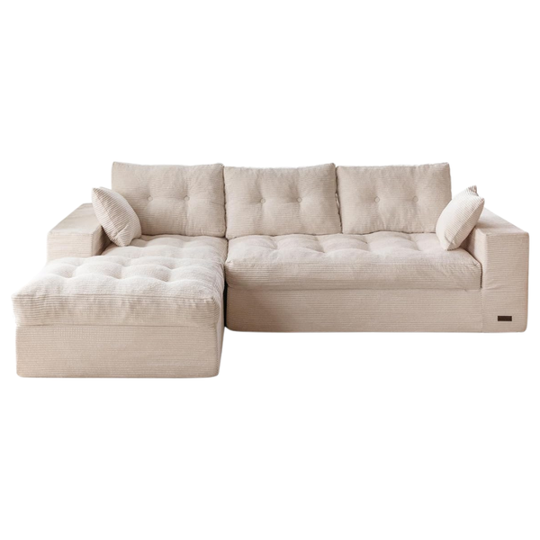 104" L Shaped Modular Sectional Sofa With Ottoman