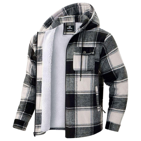 G Gradual Men's Sherpa Lined Flannel Hoodie Jacket (Various Colors)
