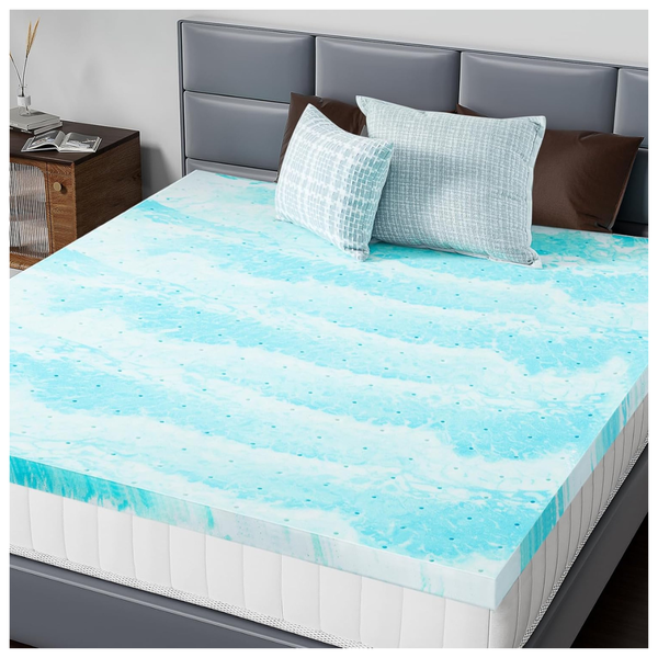 Queen Size Memory Foam Mattress Topper With 2" Thick Gel