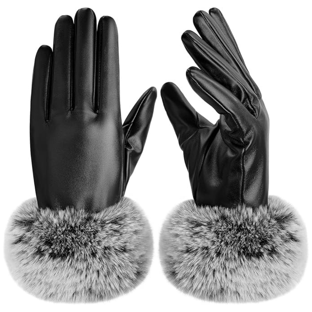 Women's Winter PU Leather Touchscreen Glove