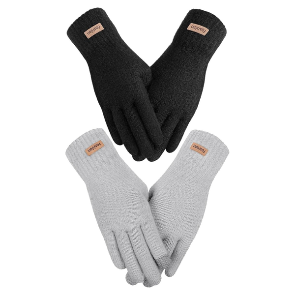 2 Pairs Warm Lining Touchscreen Gloves