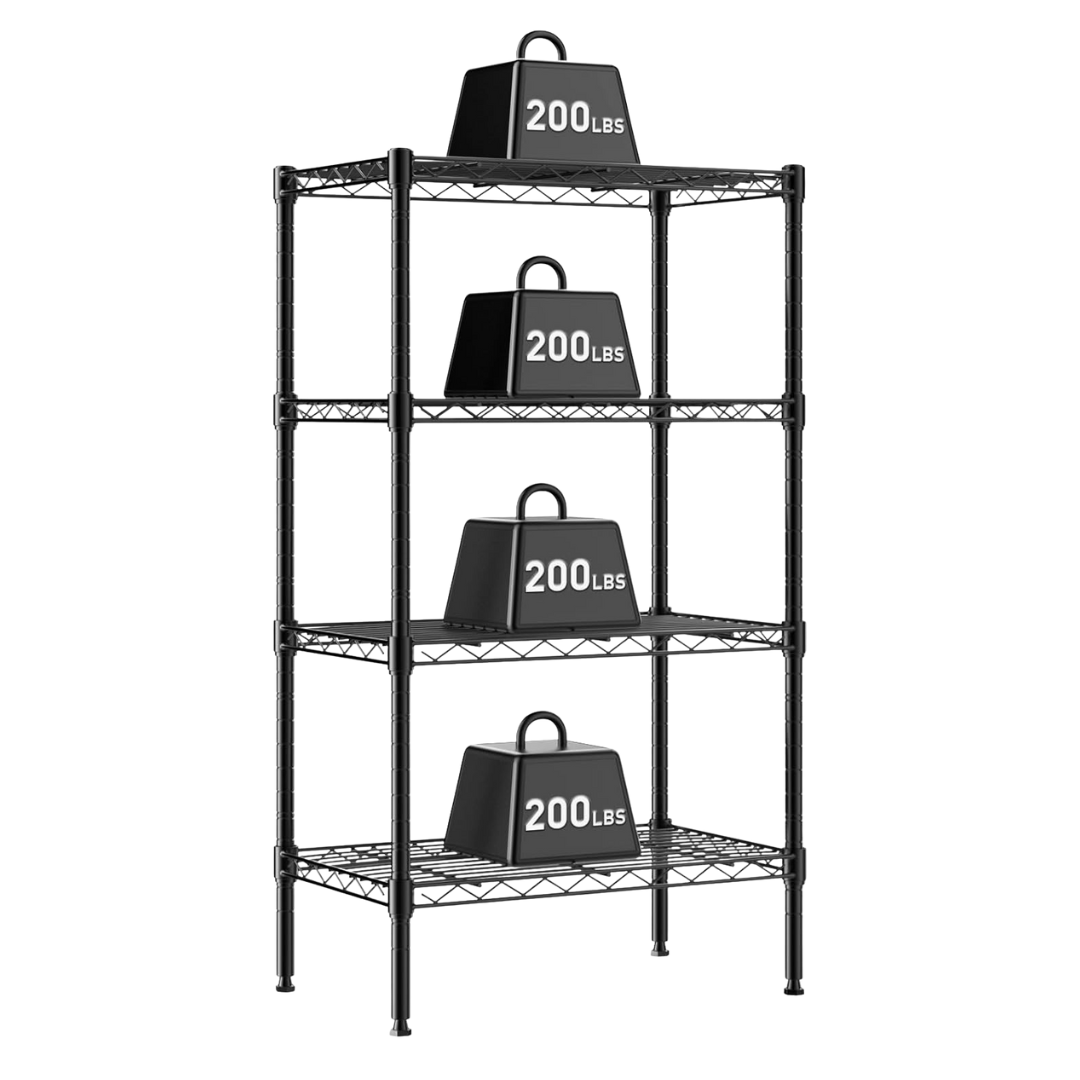 47" Dumos 4-Tier Adjustable Metal Wire Storage Shelves (Capacity: 800 LBS)