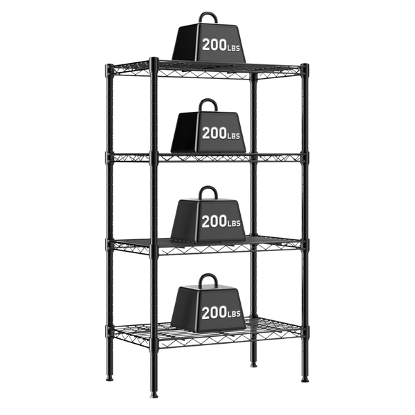 47" Dumos 4-Tier Adjustable Metal Wire Storage Shelves (Capacity: 800 LBS)