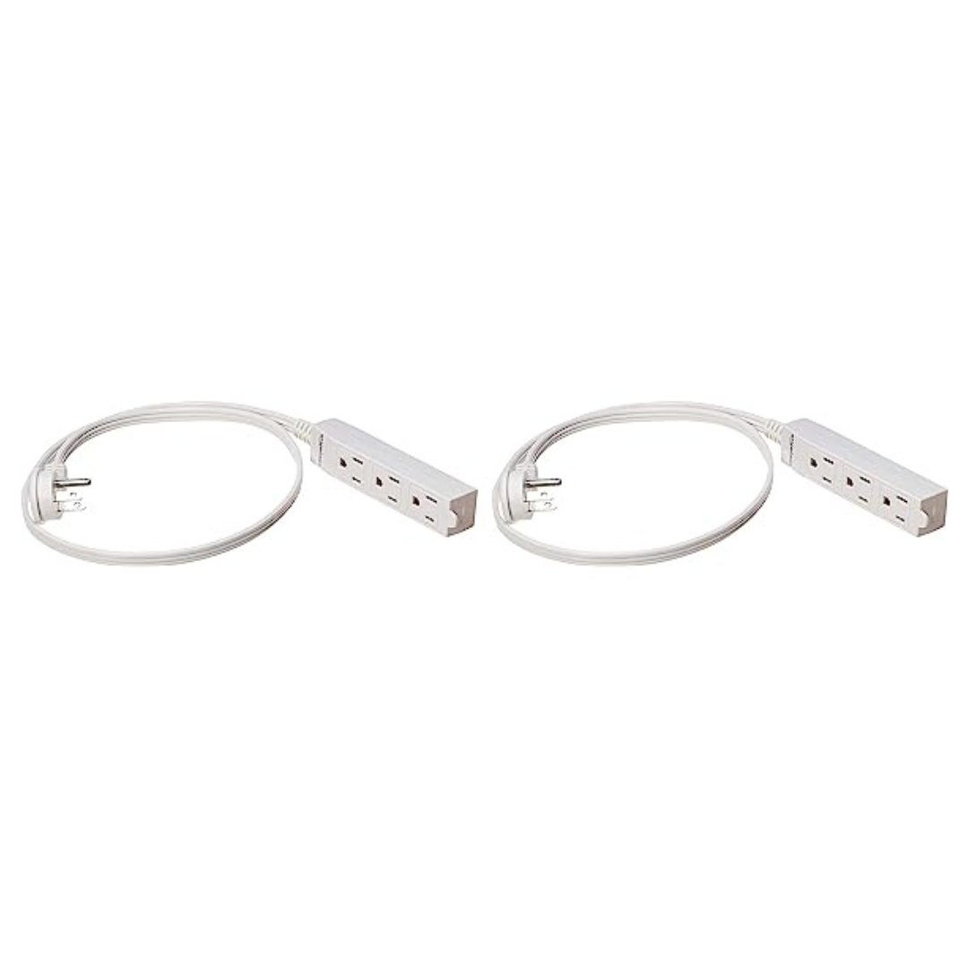 2-Pack Amazon Basics 3ft 3-Prong Indoor Extension Cord Power Strip