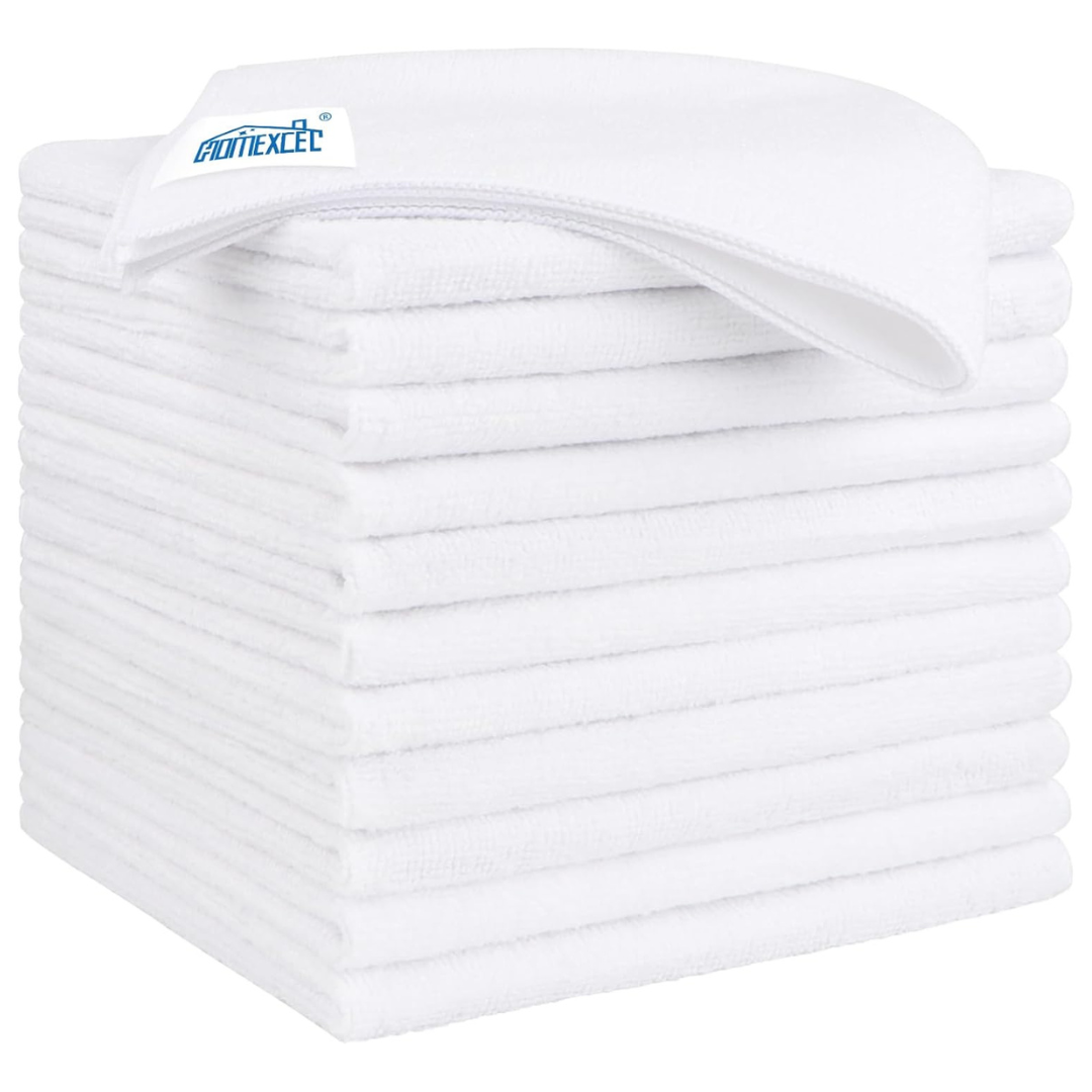 12-Pack 12.5'' x 12.5'' Microfiber Car Washing Cleaning Cloth