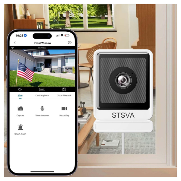 3MP 2K Window Security Camera With Color Night Vision