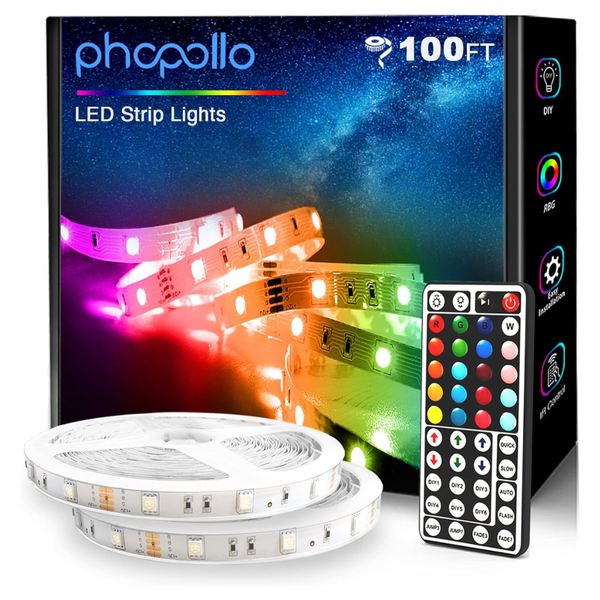 Phopollo 100ft 5050 LED Strip Lights