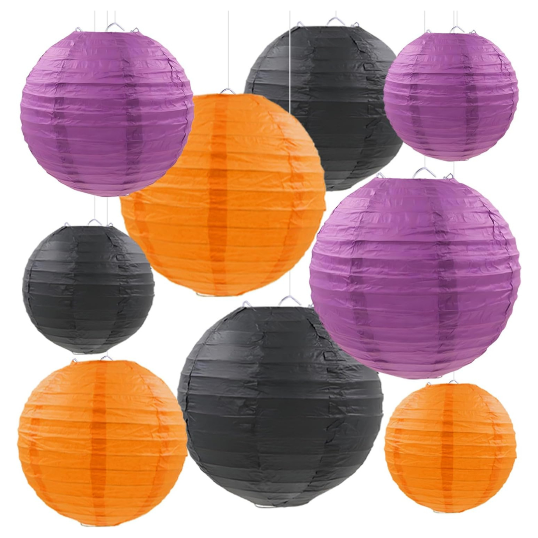9-Pieces Halloween Hanging Paper Lanterns