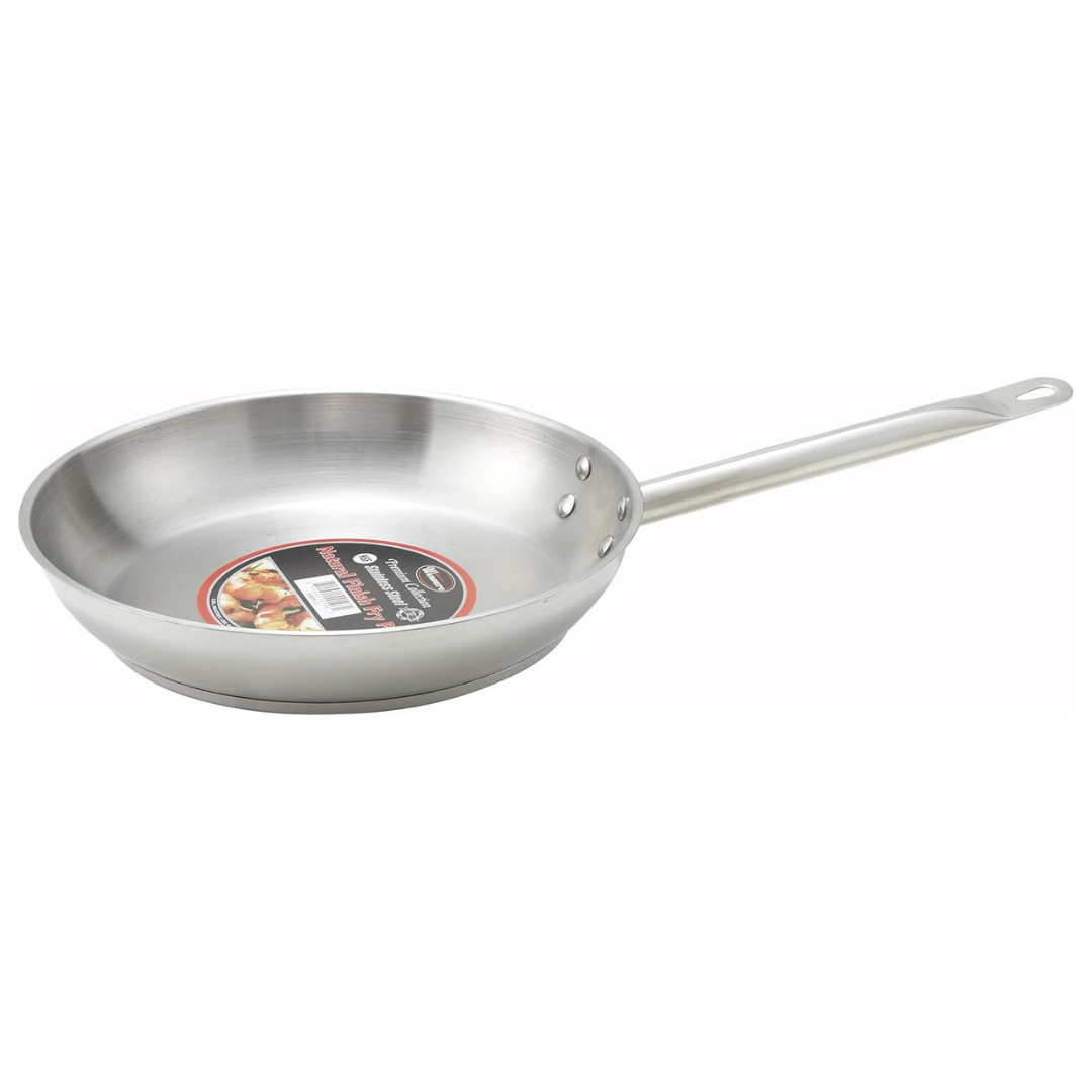 11" Winco Commercial-Grade Stainless Steel Fry Pan