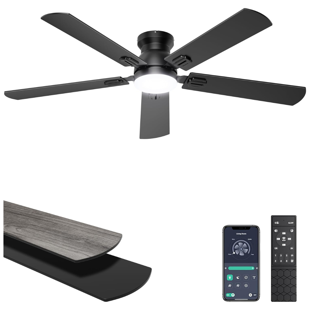 52" Ceiling Fans With Lights And Remote/APP Control