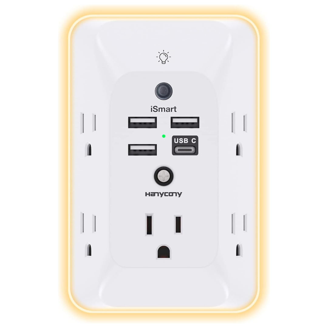 Hanycony i-Smart 5-Outlet Extender Surge Protector