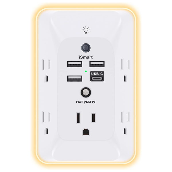 Hanycony i-Smart 5-Outlet Extender Surge Protector