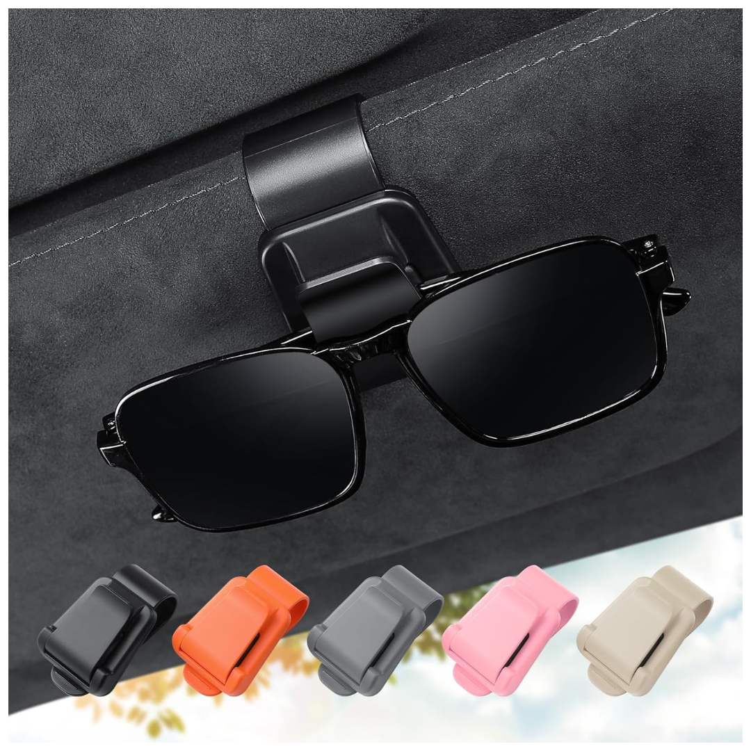 2-Pack 2 In 1 Sunglass Holder For Car Visor