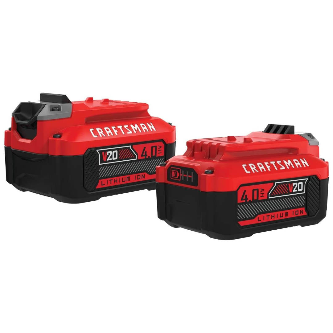 2-Pack Craftsman 4.0-Amp Hour V20 Lithium Ion Battery