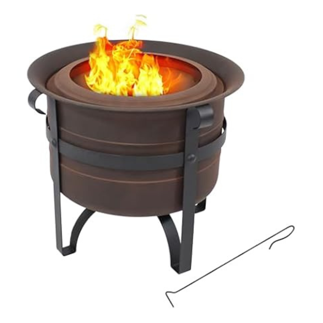 Sunnydaze 23" Cauldron-Style Smokeless Wood-Burning Fire Pit