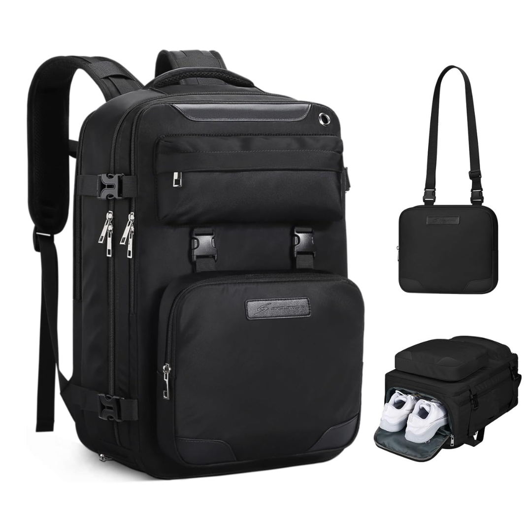 Waterproof 35L 17" Laptop Travel Backpack With Shoe Compartment