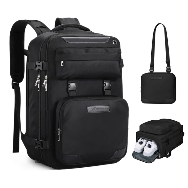 Waterproof 35L 17" Laptop Travel Backpack With Shoe Compartment