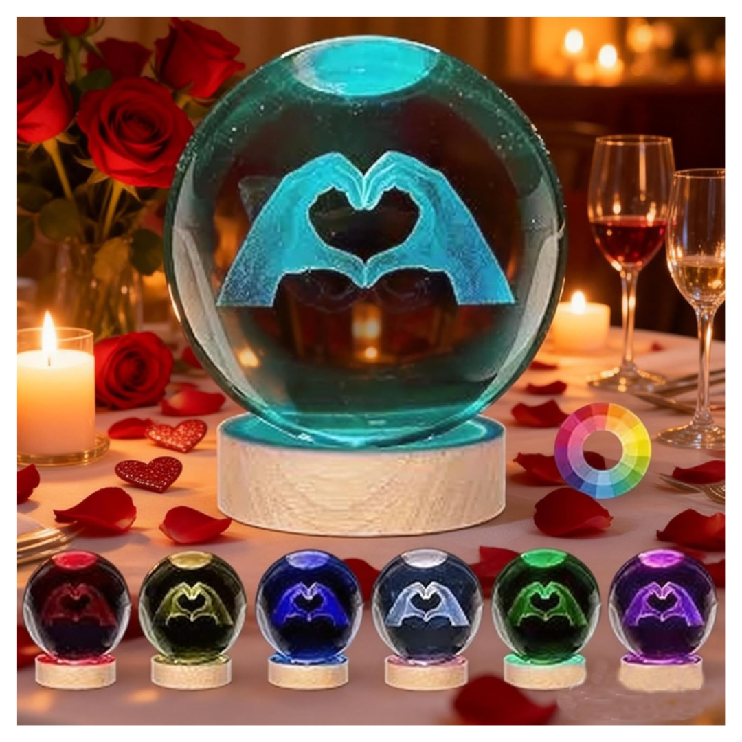 Kopesmsy 3.15" 3D Color Crystal Ball Lamp