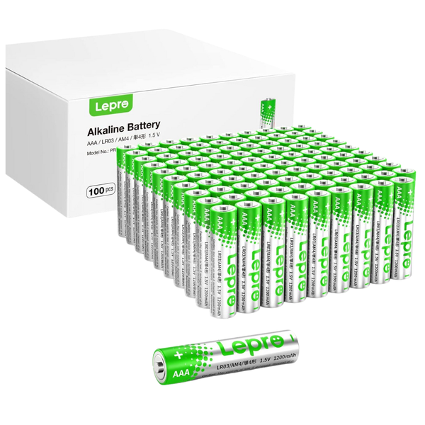 100-Count 1.5V Lepro AAA Alkaline Batteries