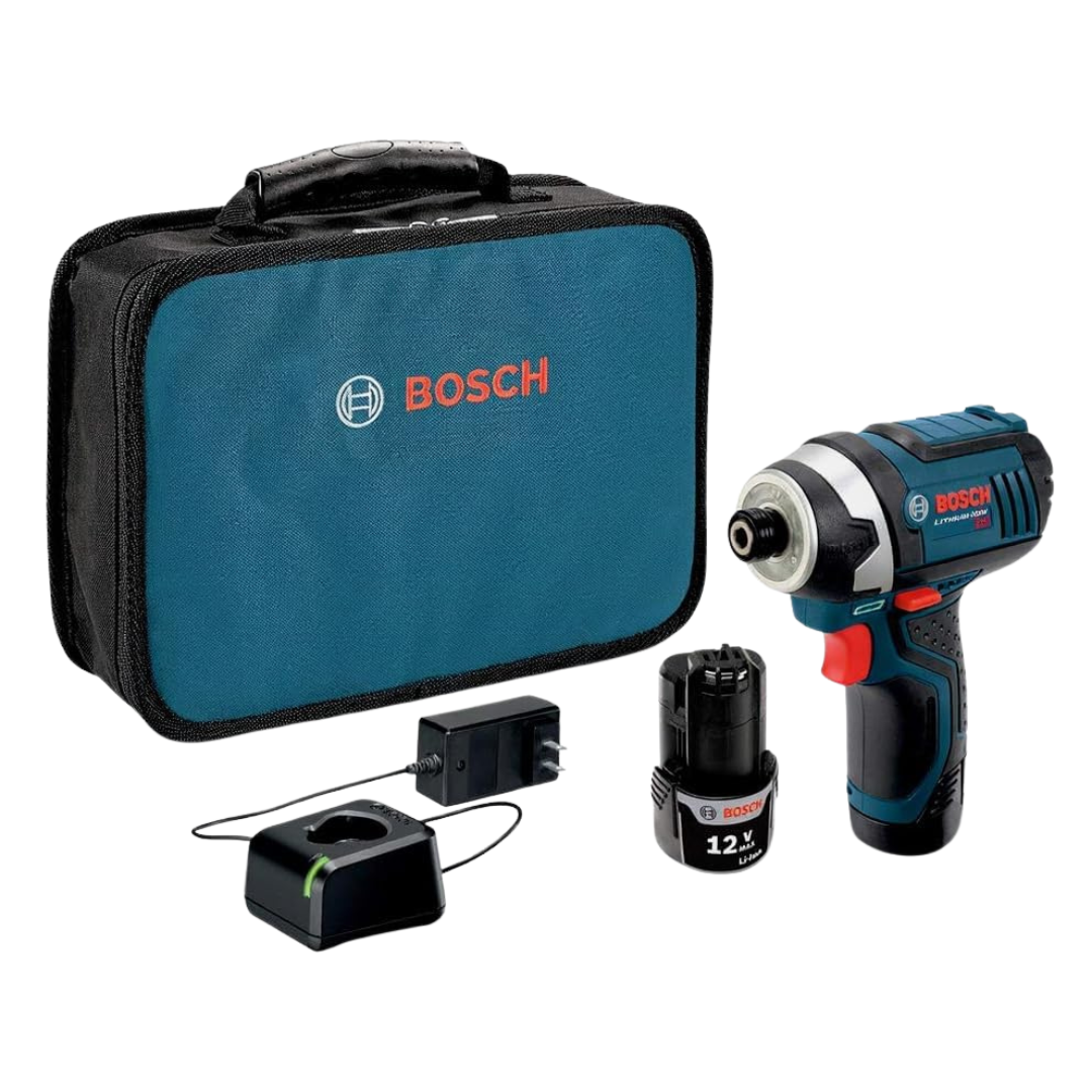 Bosch 12V Max 1/4" Hex Impact Driver Kit W/ Two Batteries