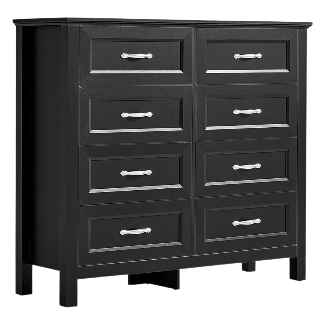 9 Drawer Wood Chest Tall Vintage Dressers With Deep Storage