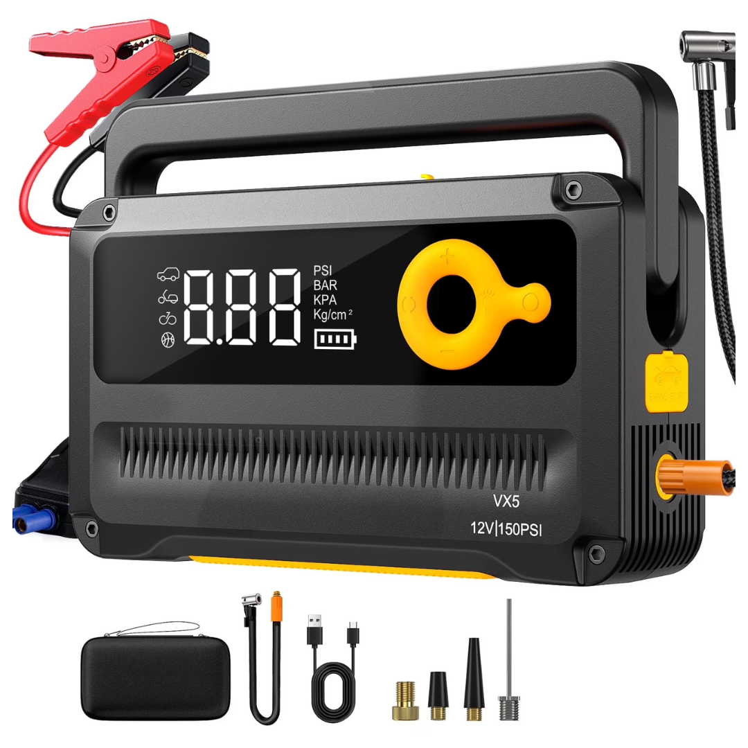 6000A Jump Starter With 150PSI Digital Tire Inflator