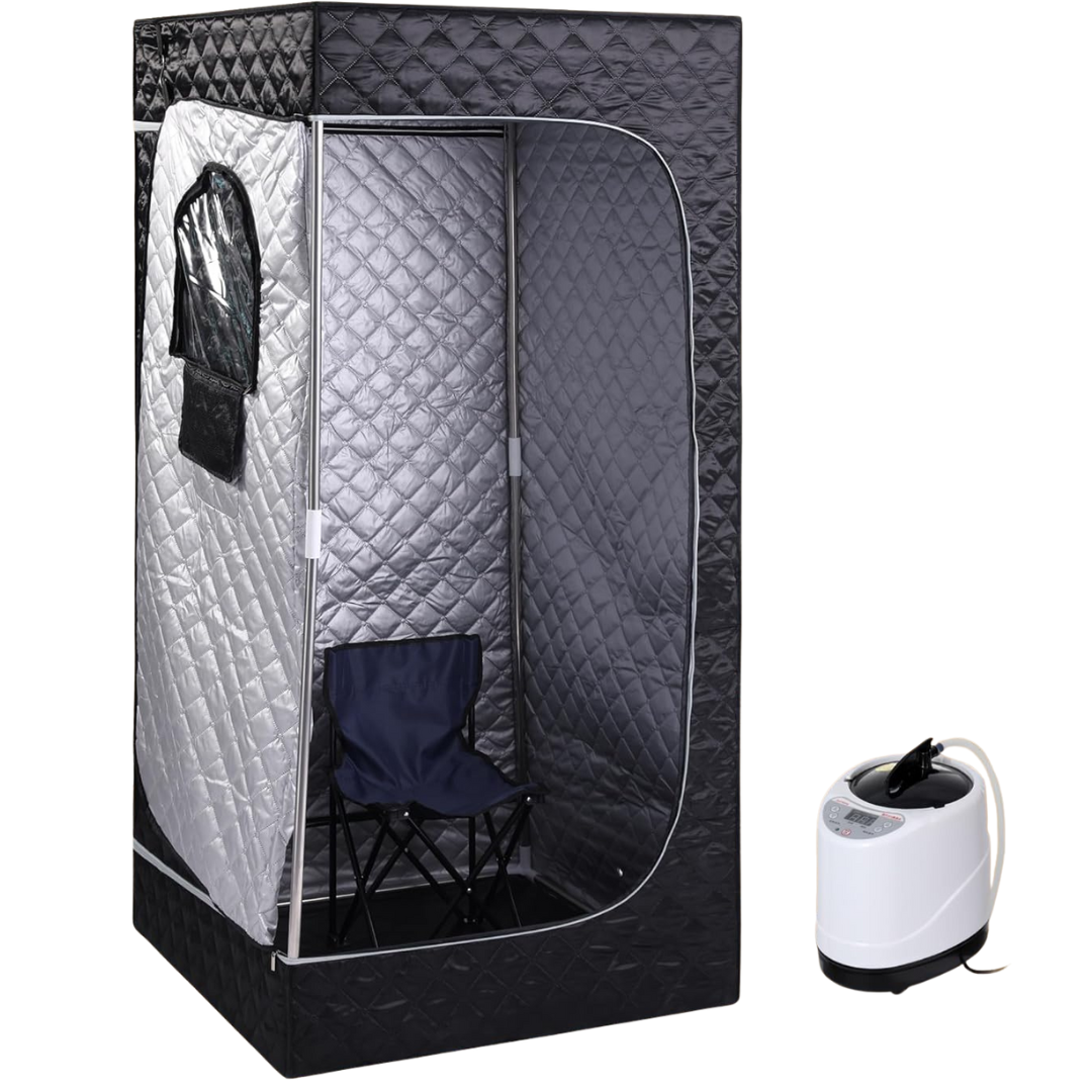 Portable 9-Level 1000W Power Sauna Box w/ 2.6L Steam Generator