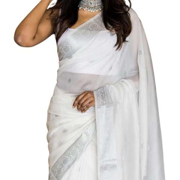 Women's Kanjivaram Style Silk Saree With Blouse Piece