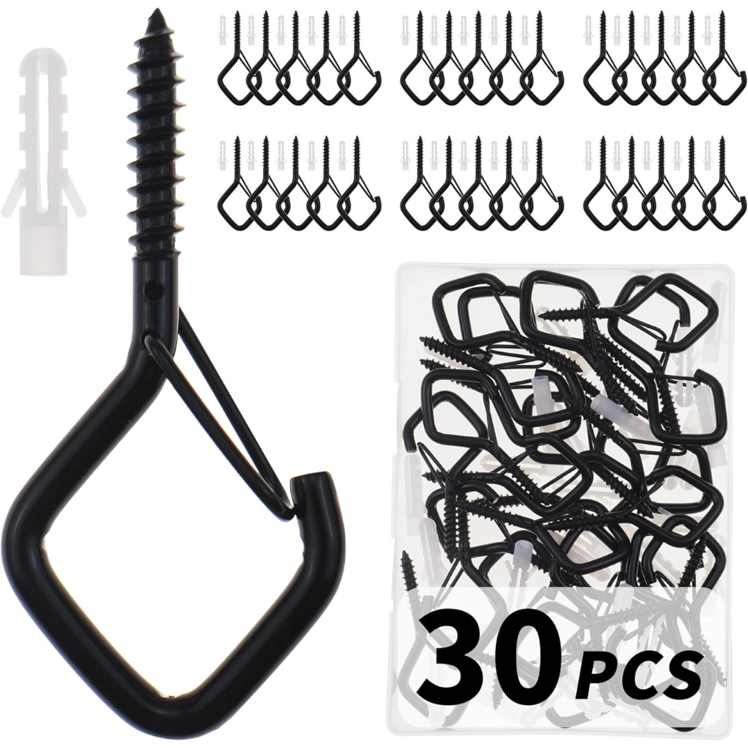 30-Pieces Cup Screw-in Hanger Hooks w/Safety Buckle