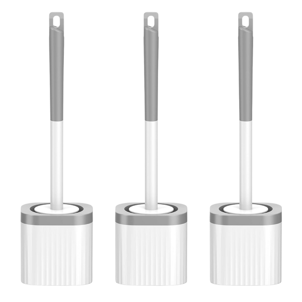 3-Pack Toilet Brush And Holder Set With Nylon Bristles Toilet Bowl