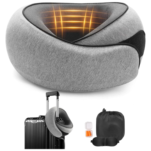Travel Memory Foam Neck Pillow W/Eye Mask & Bag