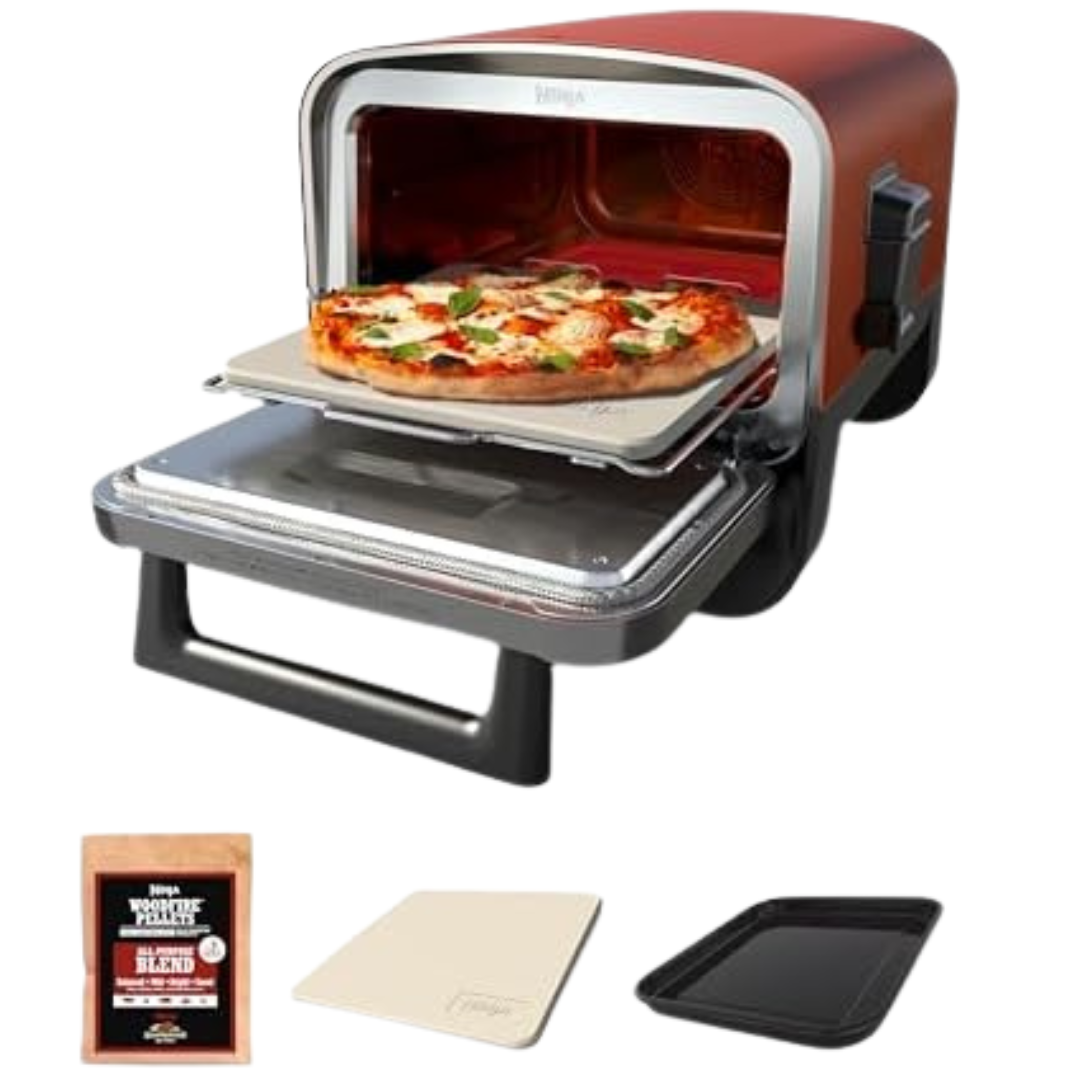 Ninja Woodfire 8-In-1 Portable Electric Pizza Roaster Oven & Smoker