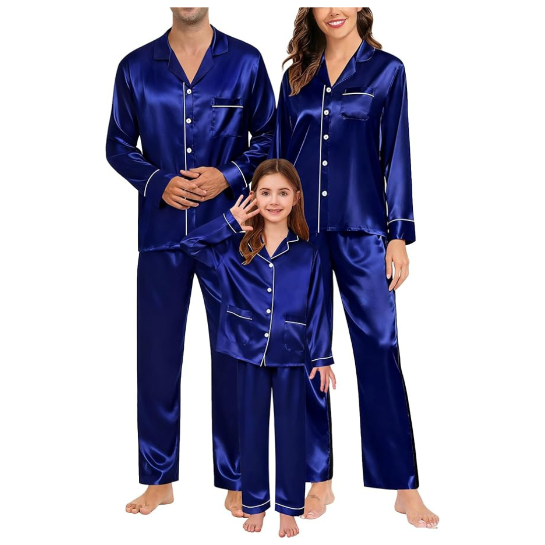 Matching Satin Silk Family Pajama Set