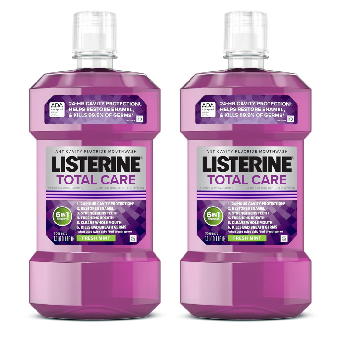 2-Pack 33.8-Oz Listerine Total Care Anticavity Fluoride Mouthwash