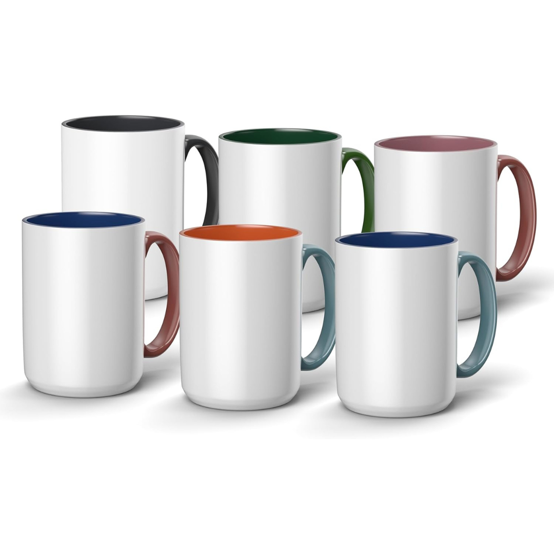 6-Count 15oz Cricut Beveled Ceramic Mug Blank