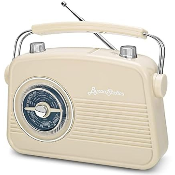 ByronStatics Portable Vintage Retro Radio AM FM with Speakers