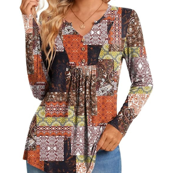 Women's 2026 Fall Fashion Henley Shirts