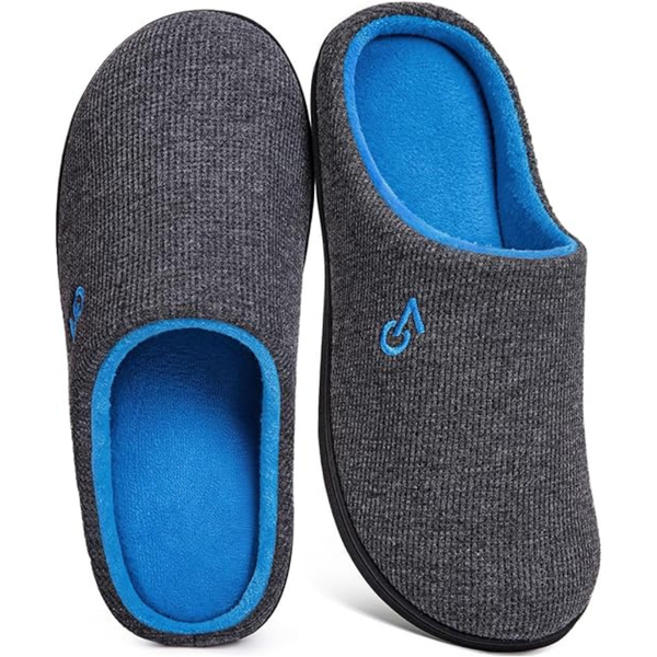VeraCosy Men's Two-Tone Memory Foam House Slippers